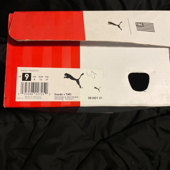 TMC Suede Puma Men’s Grey size 9 - Picture 3 of 3